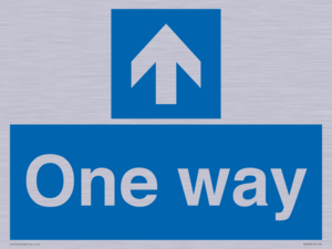 One way with up directional arrow